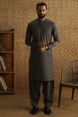 Shalwar Kameez - Charcoal Grey - Wash & Wear