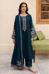 3Pc Unstitched Lawn Embroidered Suit with Embroidered Chiffon Duppata With 4 Motif & Pallu Patches - LLC-2526