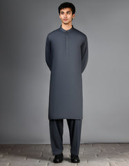 Shalwar Kameez - Grey Plain - Wash & Wear