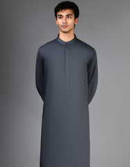 Shalwar Kameez - Grey Plain - Wash & Wear