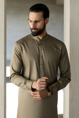 Shalwar Kameez - Olive - Wash & Wear