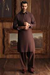 Shalwar Kameez - Coffee Brown - Wash & Wear