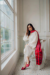 3Pc Unstitched Lawn Embroidered Suit with Digital Printed Diamond Chiffon Dupata - LLC-D501