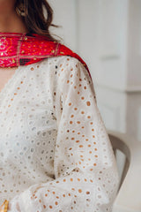 3Pc Unstitched Lawn Embroidered Suit with Digital Printed Diamond Chiffon Dupata - LLC-D501