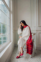 3Pc Unstitched Lawn Embroidered Suit with Digital Printed Diamond Chiffon Dupata - LLC-D501