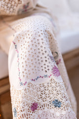 3Pc Unstitched Chikankari Lawn Embroidered Suit with Organza Embroidered Dupatta - LLC-2511