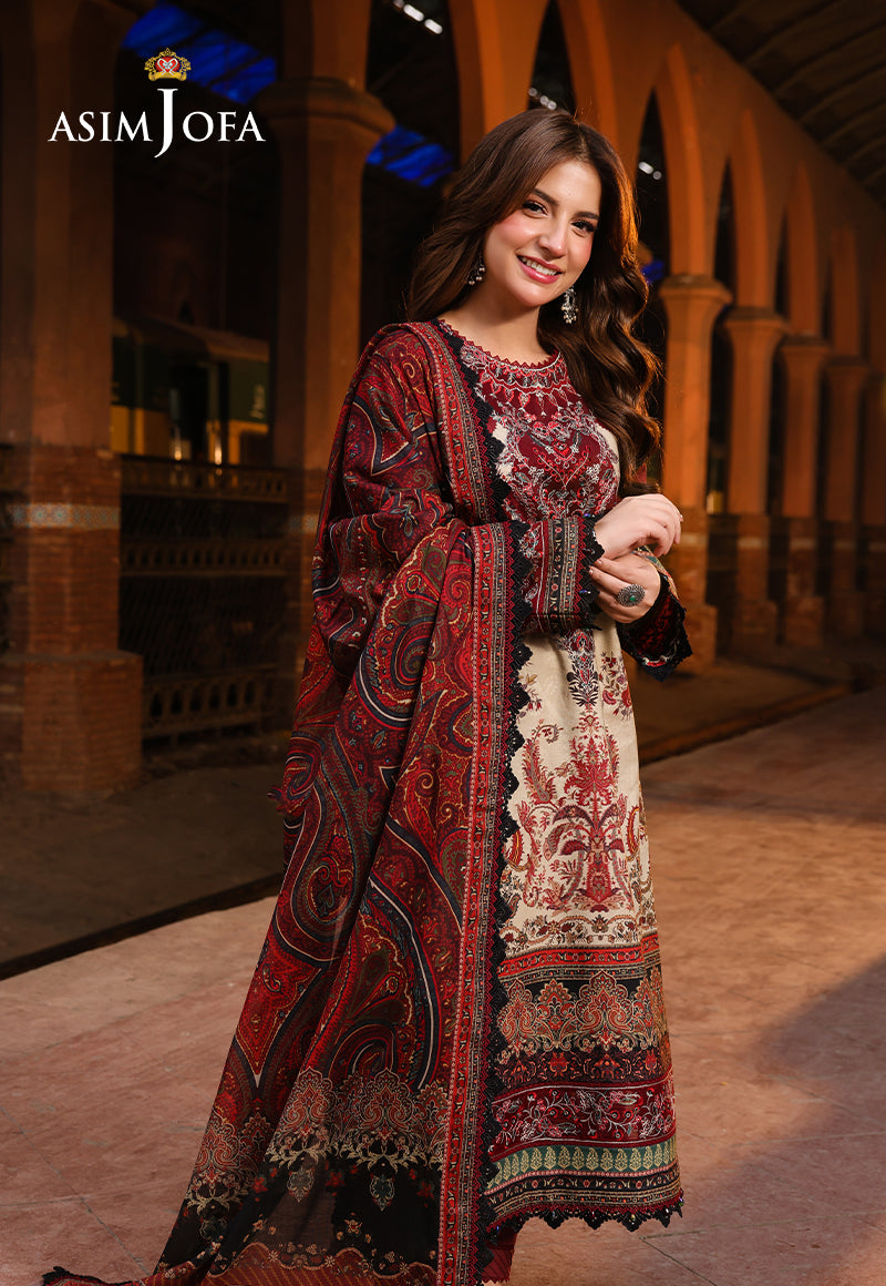 3Pc Unstitched Lawn Embroidered Suit with Digital Printed Lawn Dupatta - LLC-2517