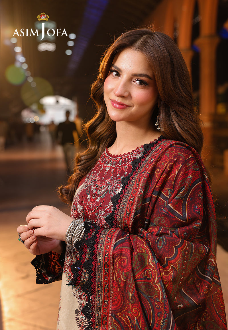 3Pc Unstitched Lawn Embroidered Suit with Digital Printed Lawn Dupatta - LLC-2517