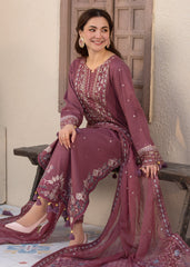 3Pc Unstitched Chikankari Lawn Embroidered Suit with Digital Printed Voil Dupatta - LLC-2515