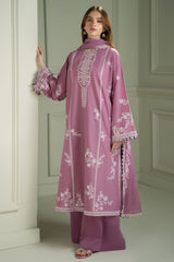 3Pc Unstitched Lawn Embroidered Suit with Embroidered Chiffon Dupatta - LLC-2516