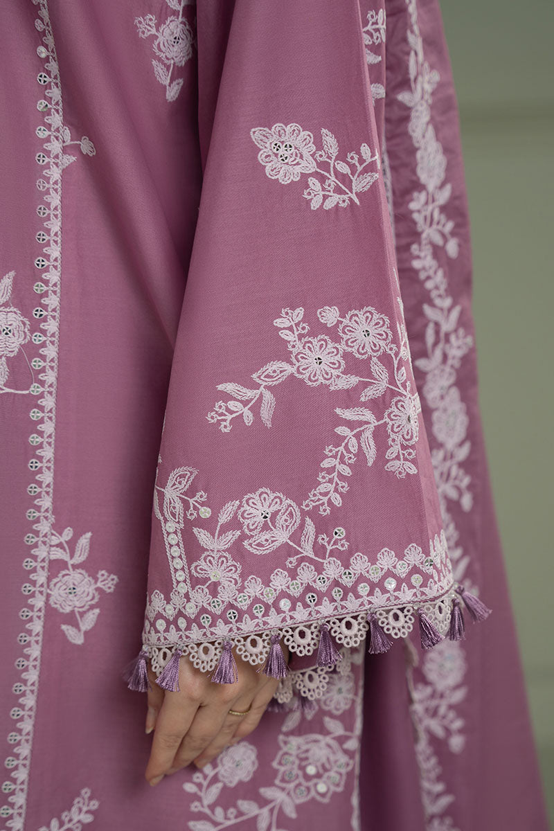 3Pc Unstitched Lawn Embroidered Suit with Embroidered Chiffon Dupatta - LLC-2516