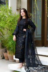 3Pc Unstitched Lawn Embroidered Suit with Embroidered Lawn Dupatta - LLC-2514