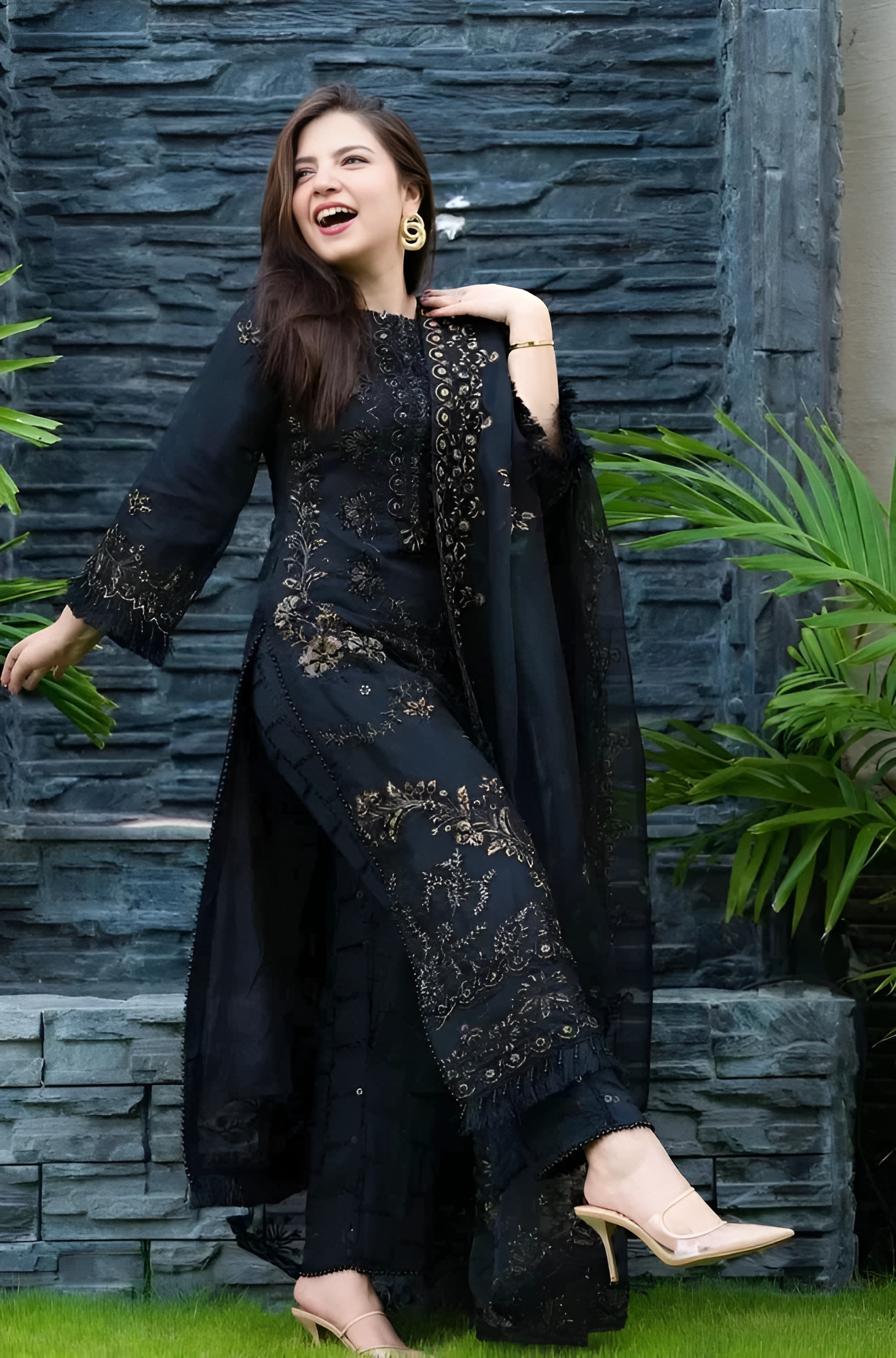 3Pc Unstitched Lawn Embroidered Suit with Embroidered Lawn Dupatta - LLC-2514