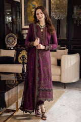 3Pc Unstitched Lawn Heavy Embroidered Suit with Embroidered Lawn Dupatta - LLC-2512