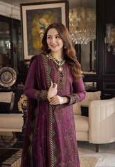 3Pc Unstitched Lawn Heavy Embroidered Suit with Embroidered Lawn Dupatta - LLC-2512