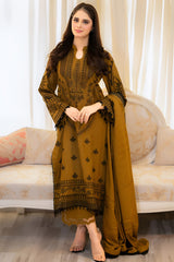 3Pc Unstitched Lawn Embroidered Suit with Embroidered Lawn Dupatta - LLC-2513