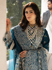3Pc Unstitched Lawn Embroidered Chiken Kari Suit with Bana Dora Lawn Dupata - LLC-D623